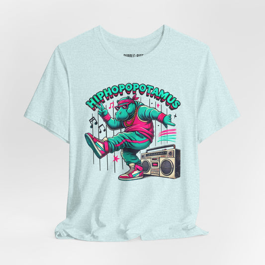 HipHopOpotamus Retro Music Throwback t-shirt in heather prism ice blue