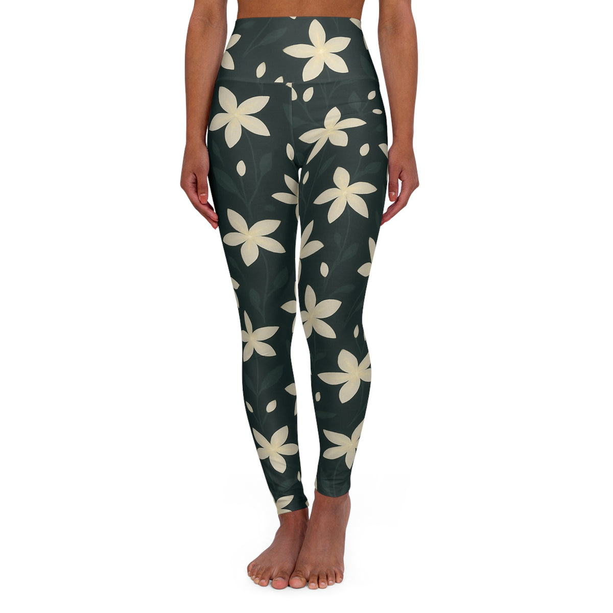Plumeria Floral high-waist leggings