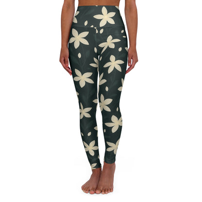Plumeria Floral high-waist leggings