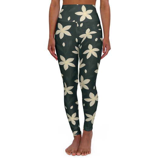 Plumeria Floral high-waist leggings