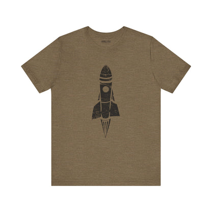 Vintage Rocket Space Explorer t-shirt in heather olive