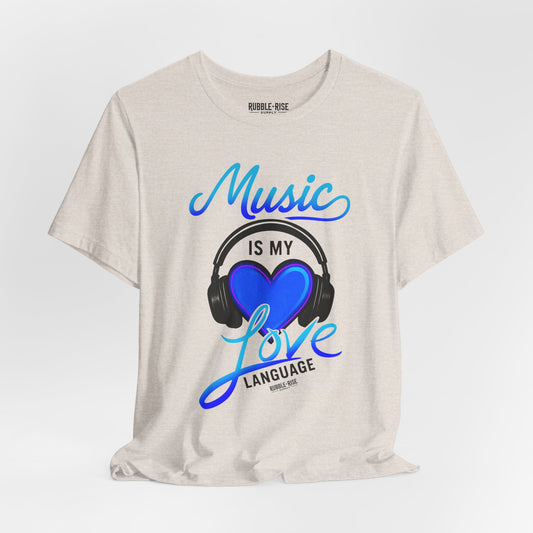 Music Is My Love Language Headphone t-shirt in heather dust