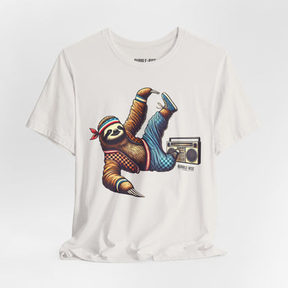 Breakdance Sloth Music t-shirt in vintage white