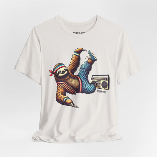 Breakdance Sloth Music t-shirt in vintage white
