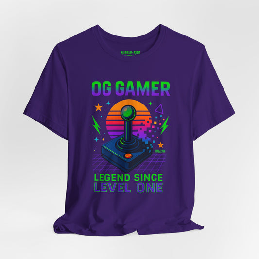 OG Gamer Legend Since Level One t-shirt in team purple