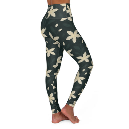 Plumeria Floral high-waist leggings