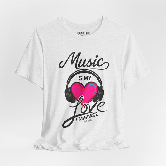 Music Is My Love Language Heart t-shirt in ash