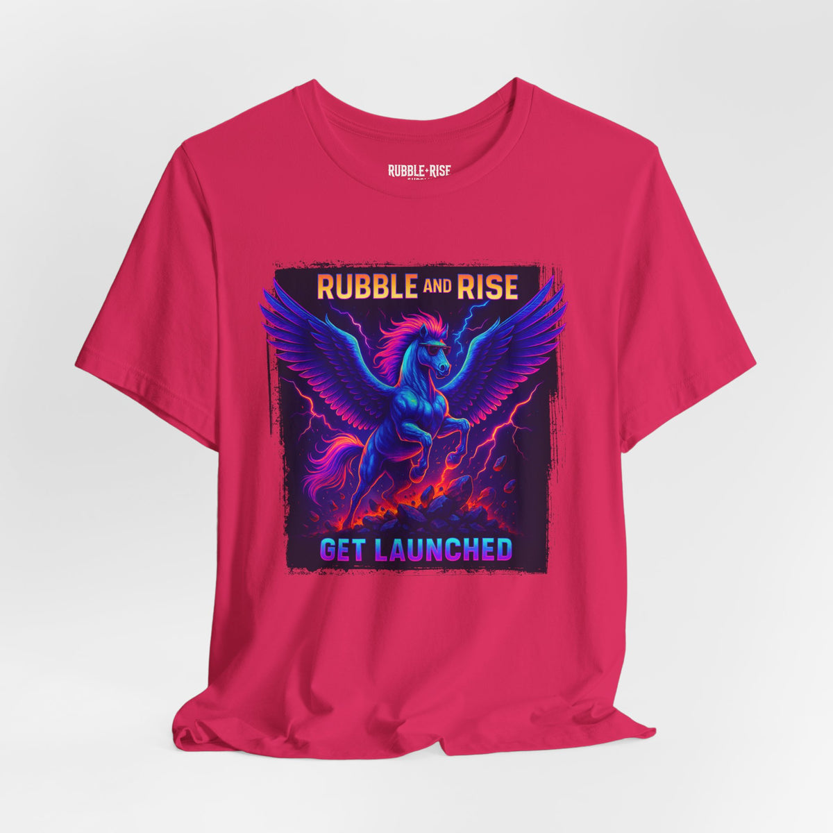 Rubble and Rise Pegasus t-shirt in fuchsia