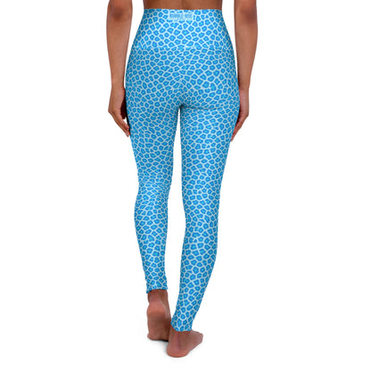 Blue Cheetah Print high-waist leggings