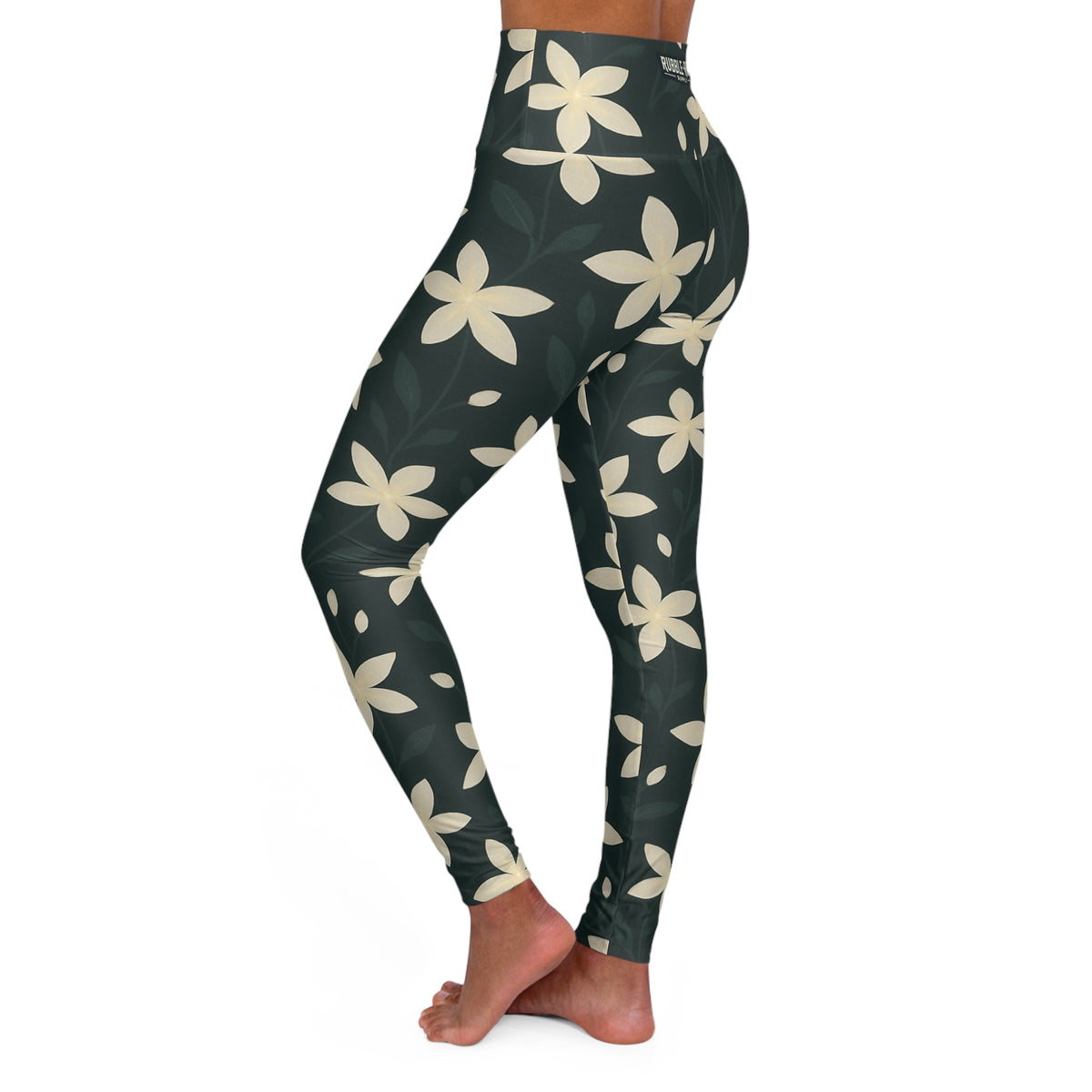 Plumeria Floral high-waist leggings