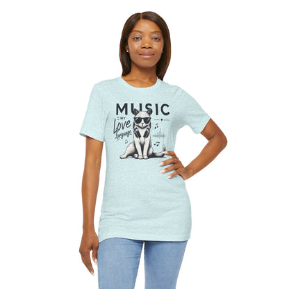 Music Is My Love Language Cat t-shirt